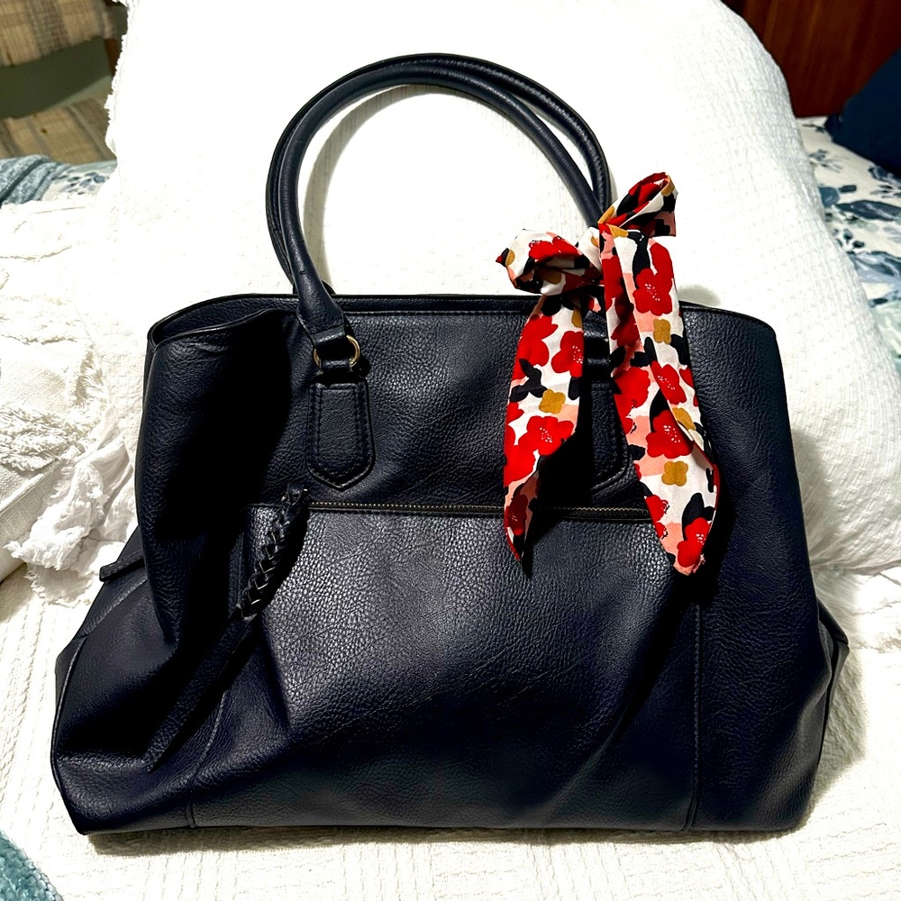 Kelly & Katie Black Faux Leather Satchel